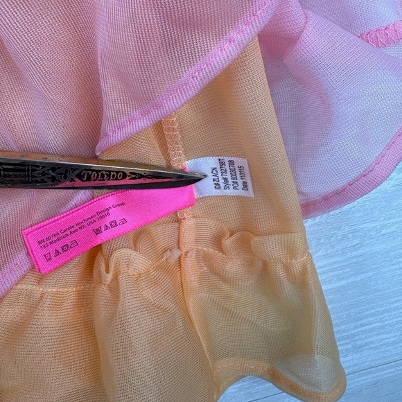 Betsey Johnson Double Layer Pink and Orange Chemise Size M - Picture 8 of 11